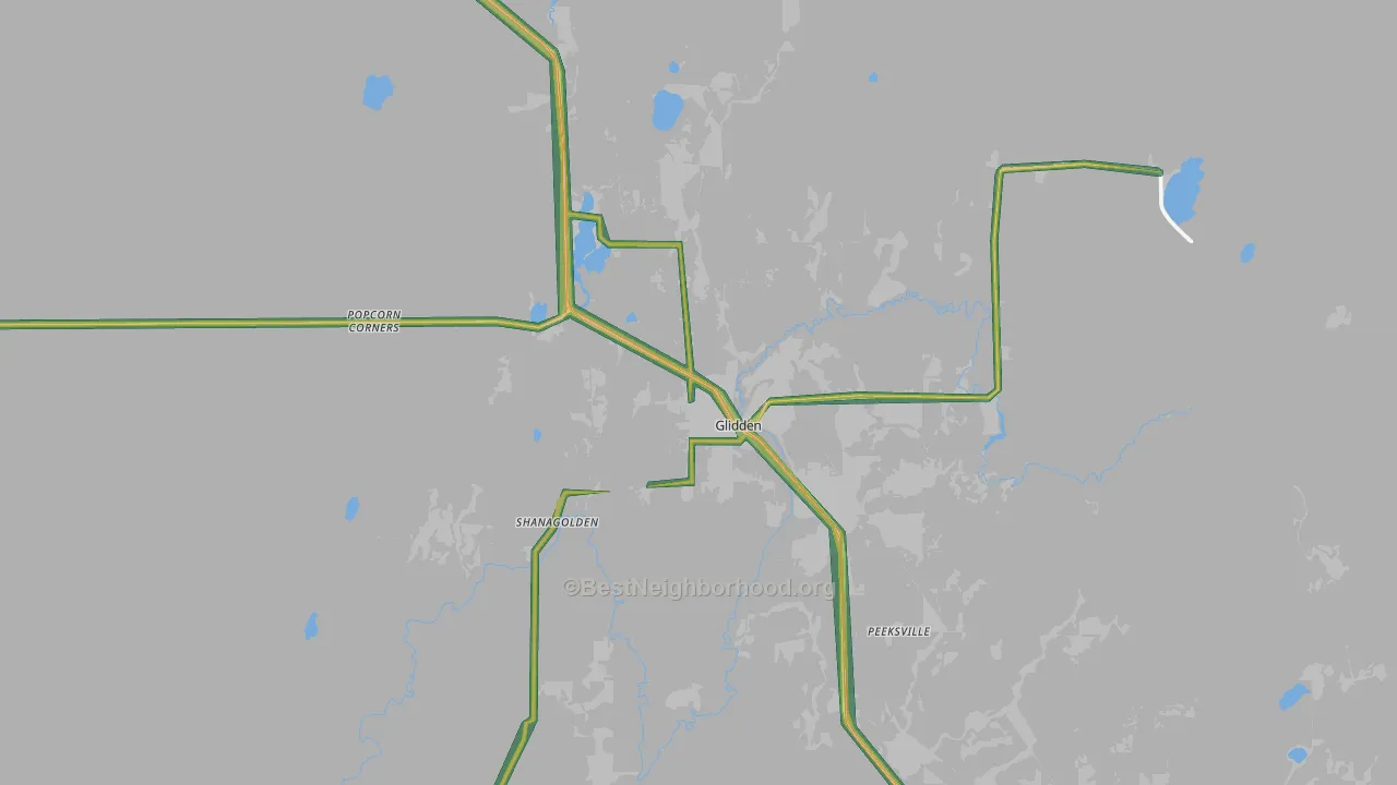 54527, WI Map of Noise Levels in 54527