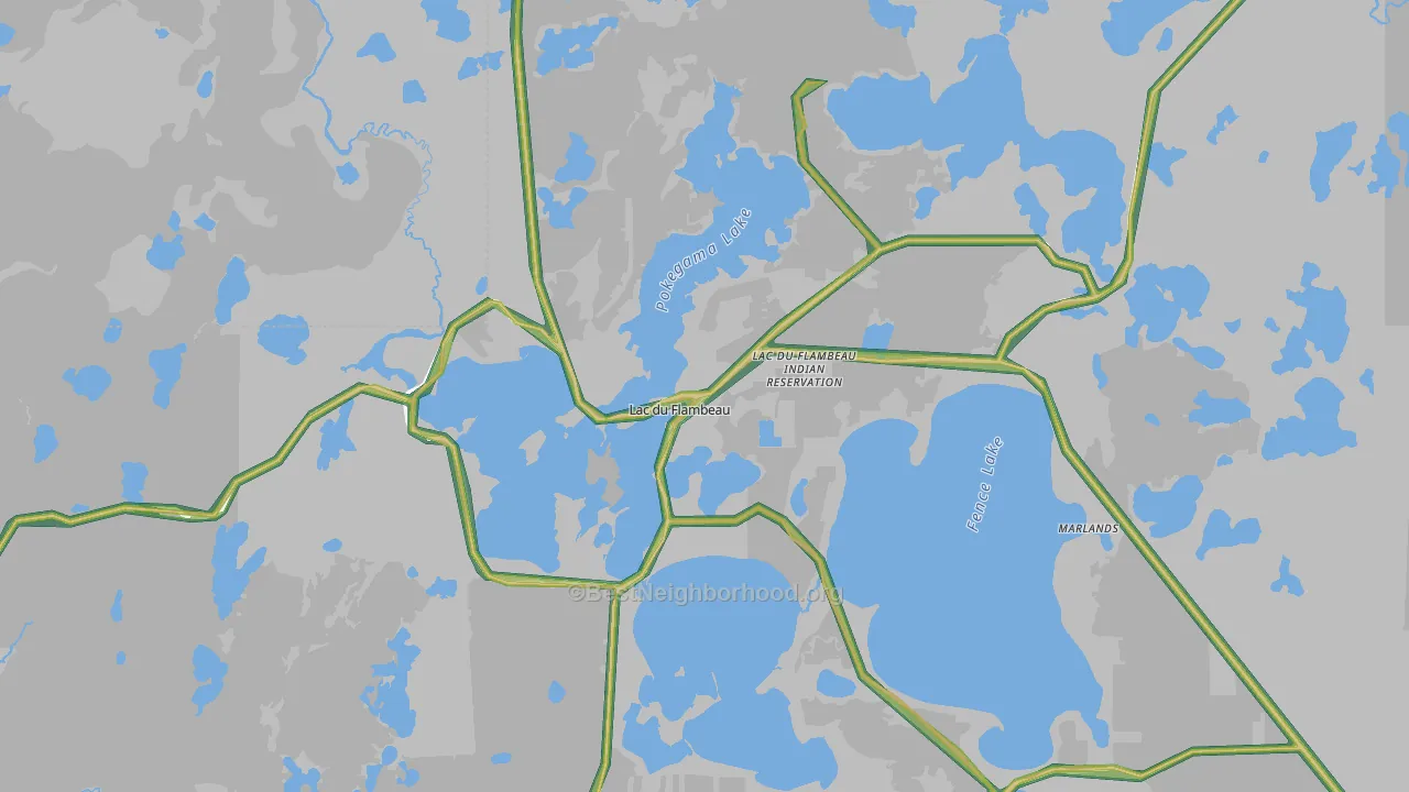 54538, WI Map of Noise Levels in 54538
