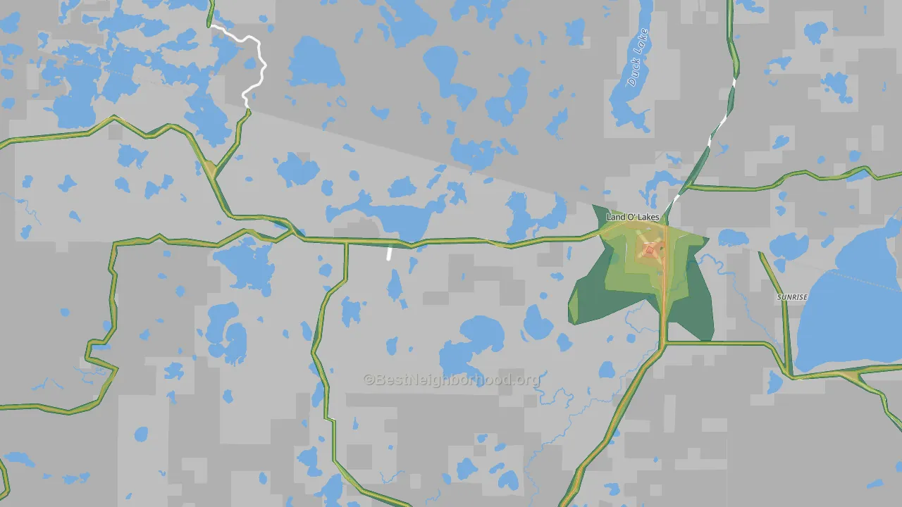 54540, WI Map of Noise Levels in 54540