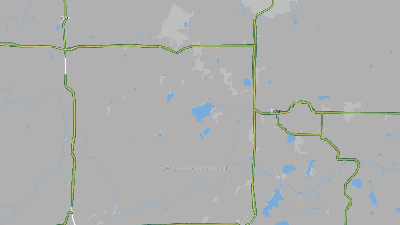 54542, WI Map of Noise Levels in 54542