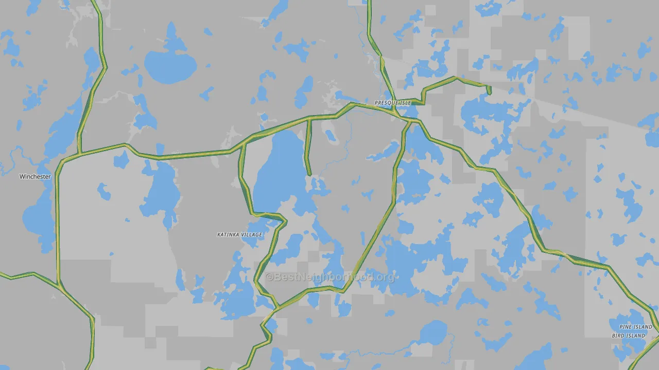 54557, WI Map of Noise Levels in 54557