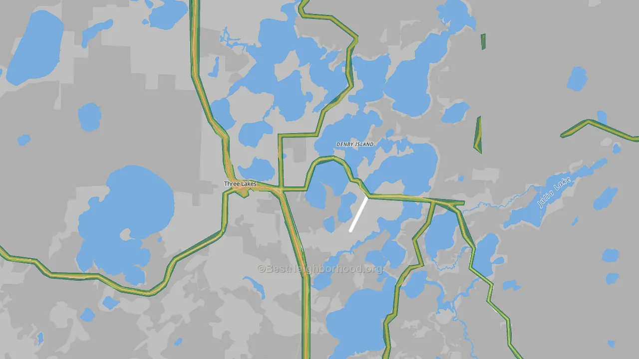 54562, WI Map of Noise Levels in 54562