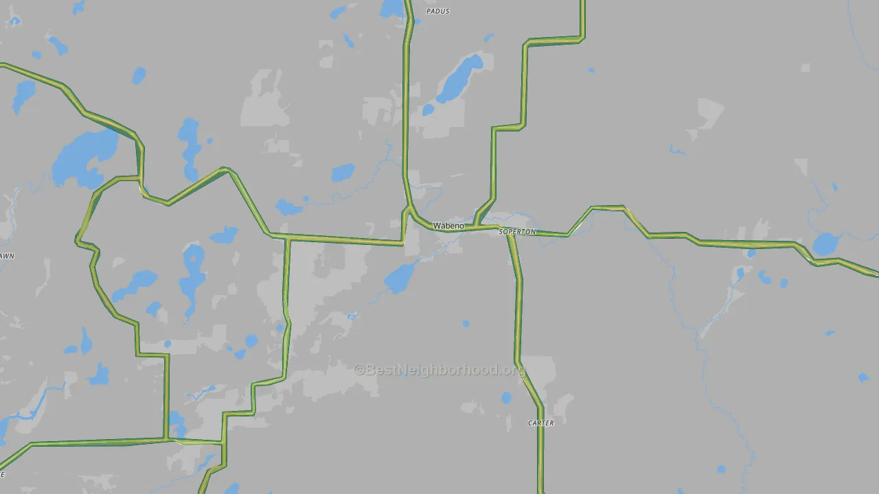 54566, WI Map of Noise Levels in 54566