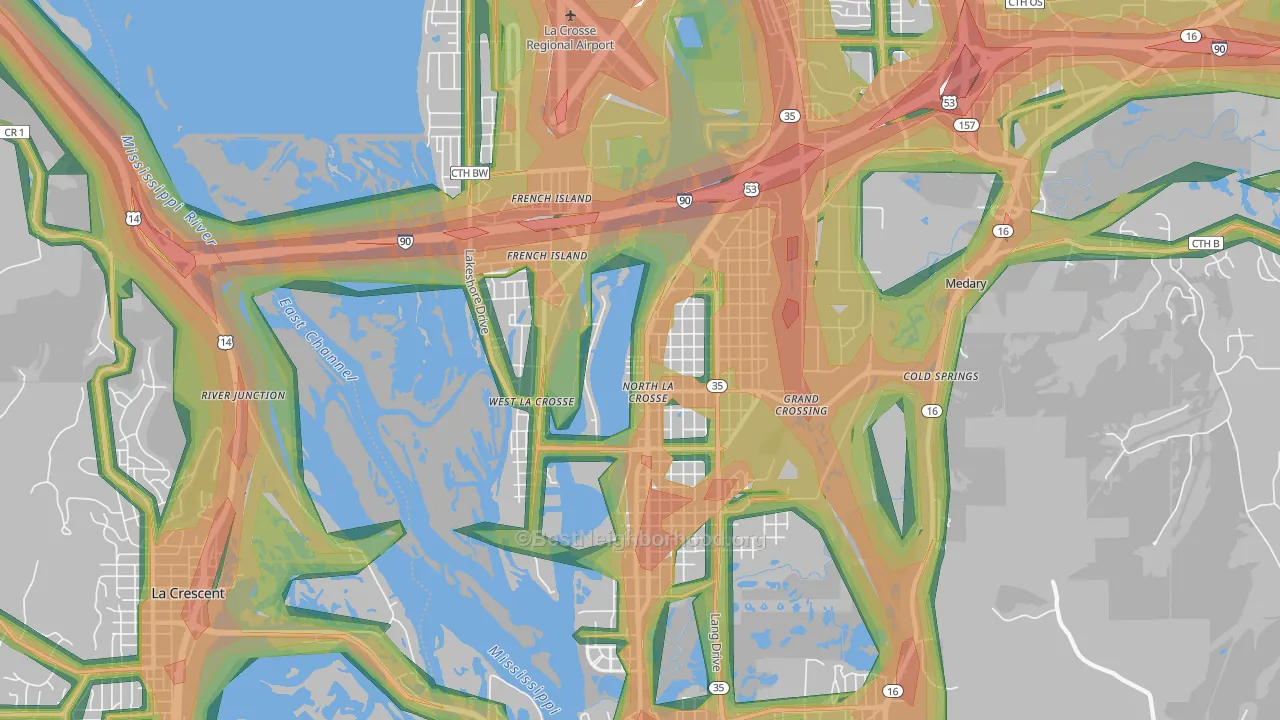 54603, WI Map of Noise Levels in 54603