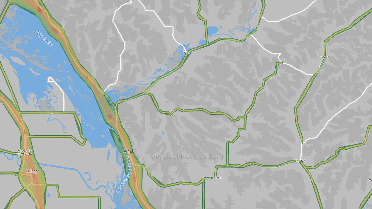 54610, WI Map of Noise Levels in 54610