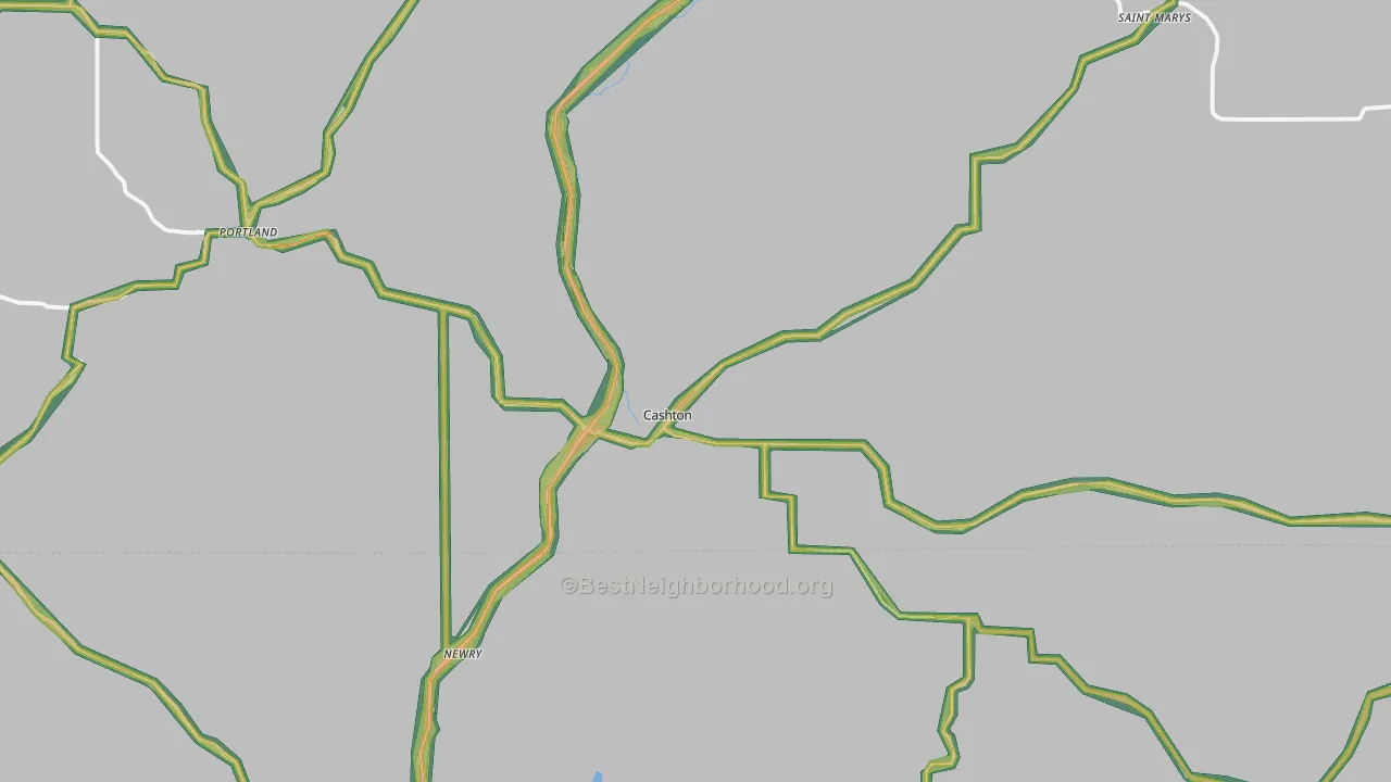54619, WI Map of Noise Levels in 54619