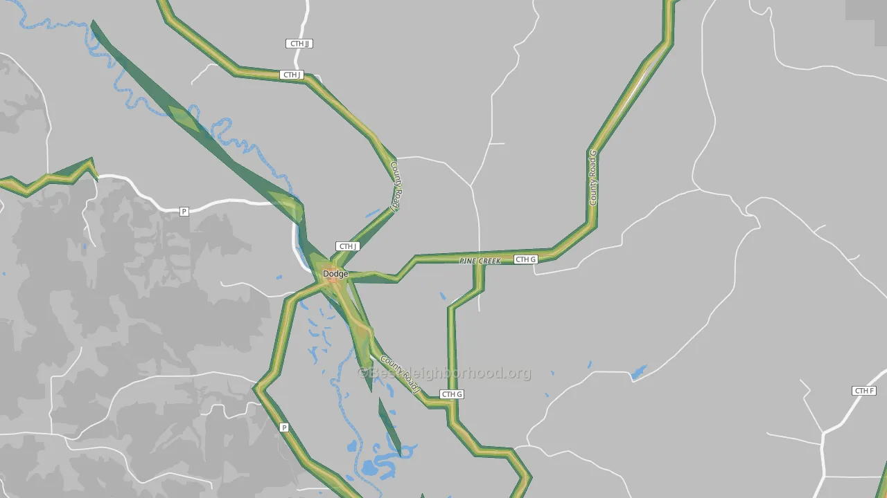 54625, WI Map of Noise Levels in 54625