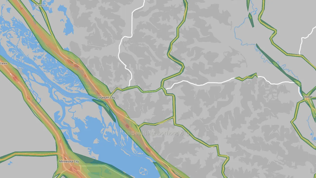 54629, WI Map of Noise Levels in 54629