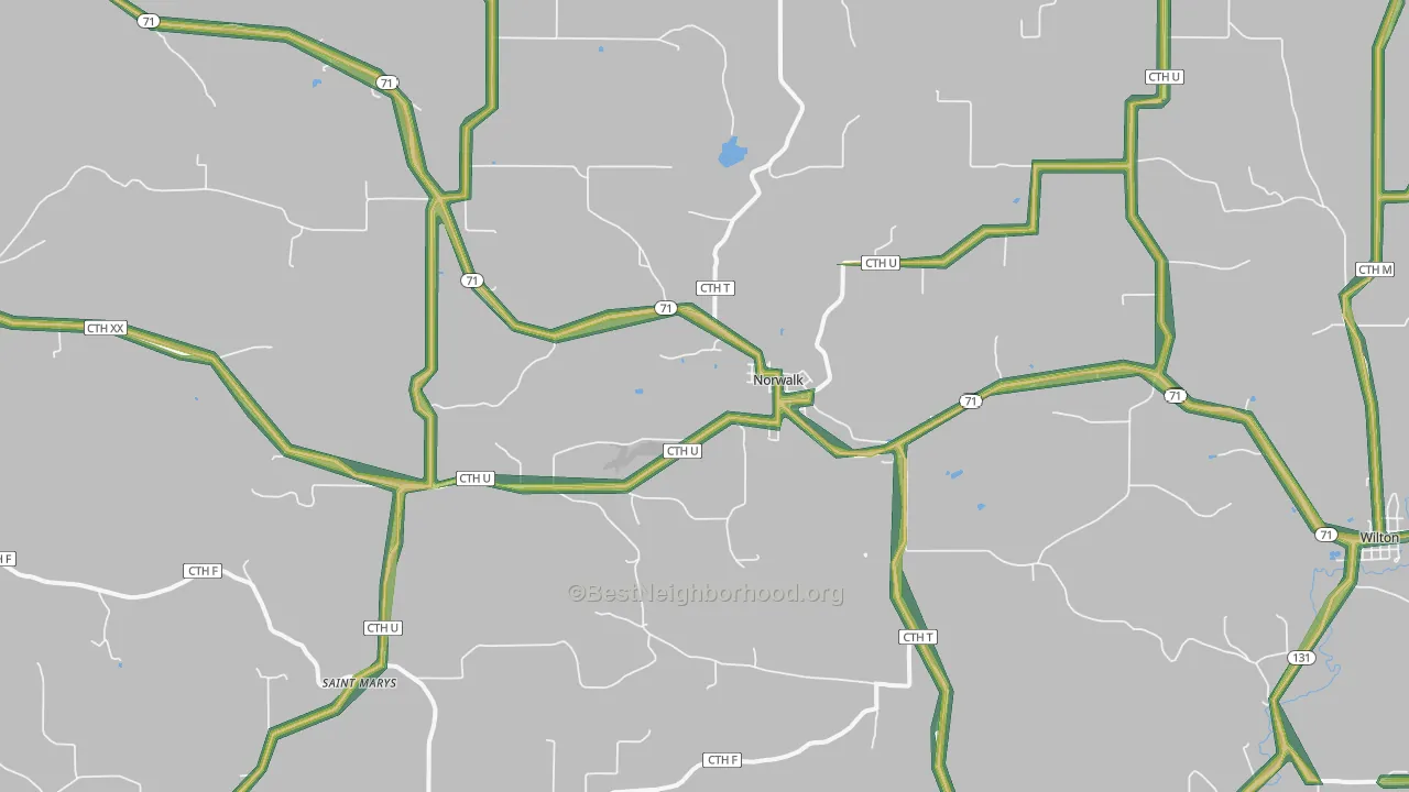 54648, WI Map of Noise Levels in 54648