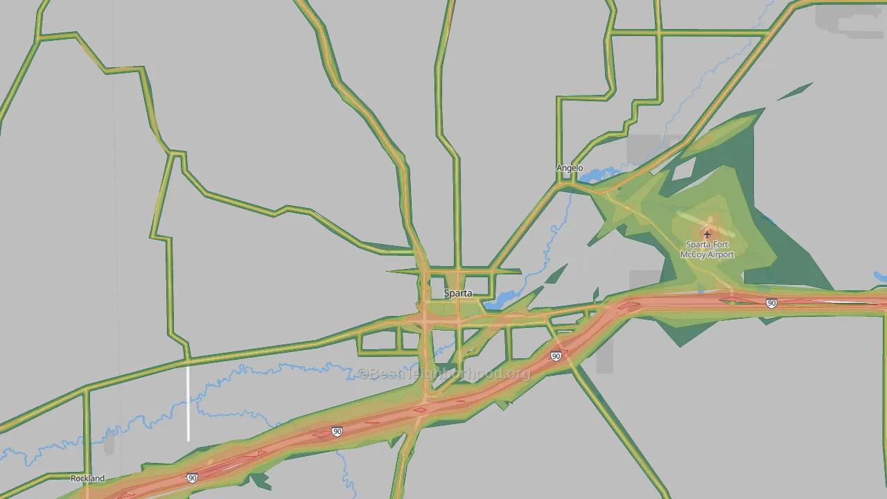 54656, WI Map of Noise Levels in 54656