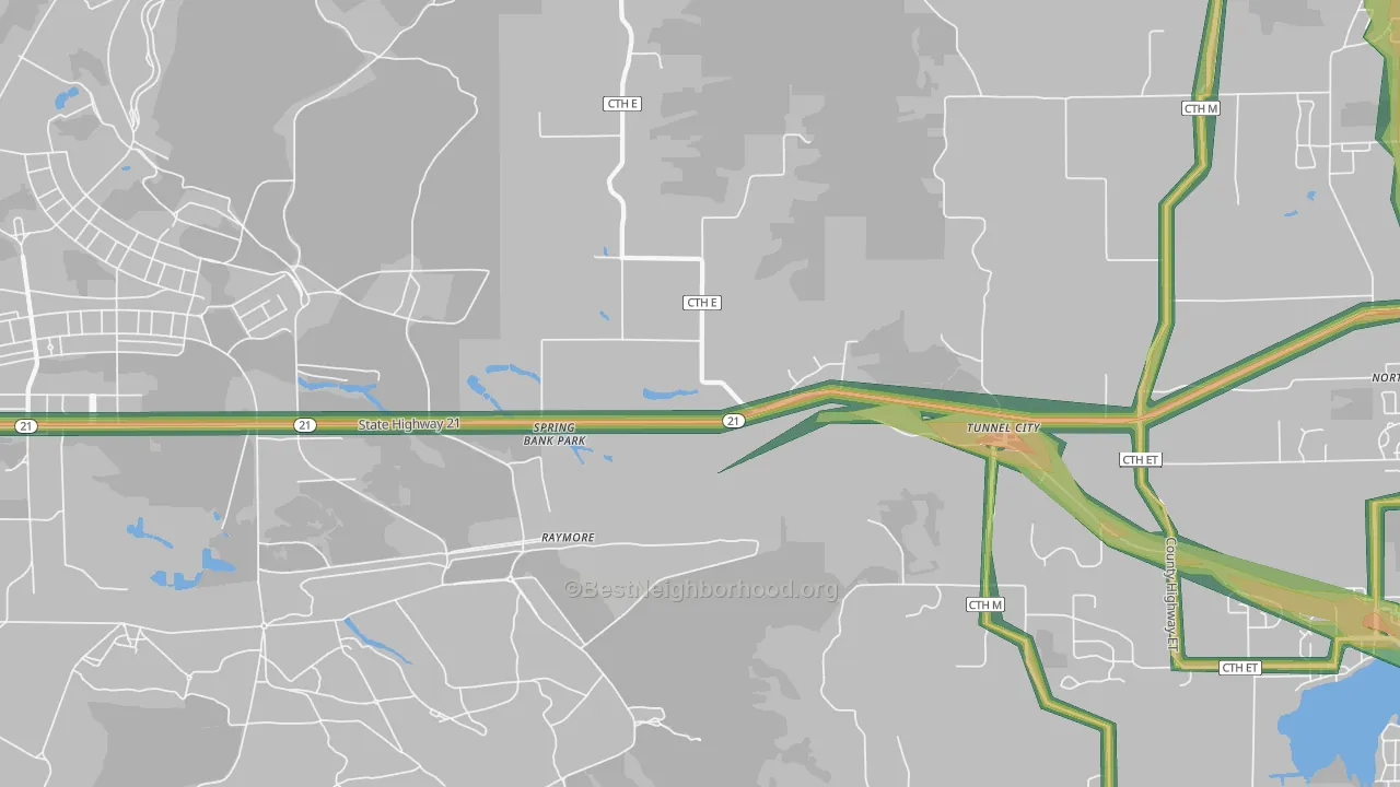 54662, WI Map of Noise Levels in 54662