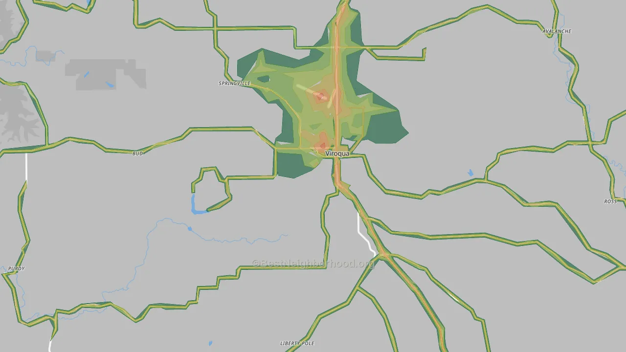 54665, WI Map of Noise Levels in 54665