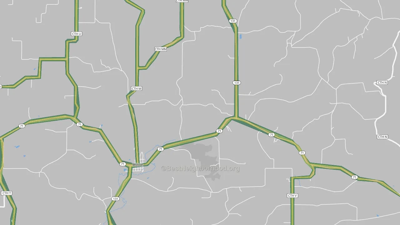 54670, WI Map of Noise Levels in 54670