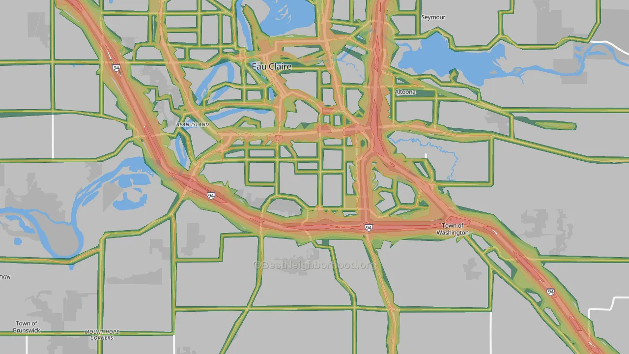 54701, WI Map of Noise Levels in 54701