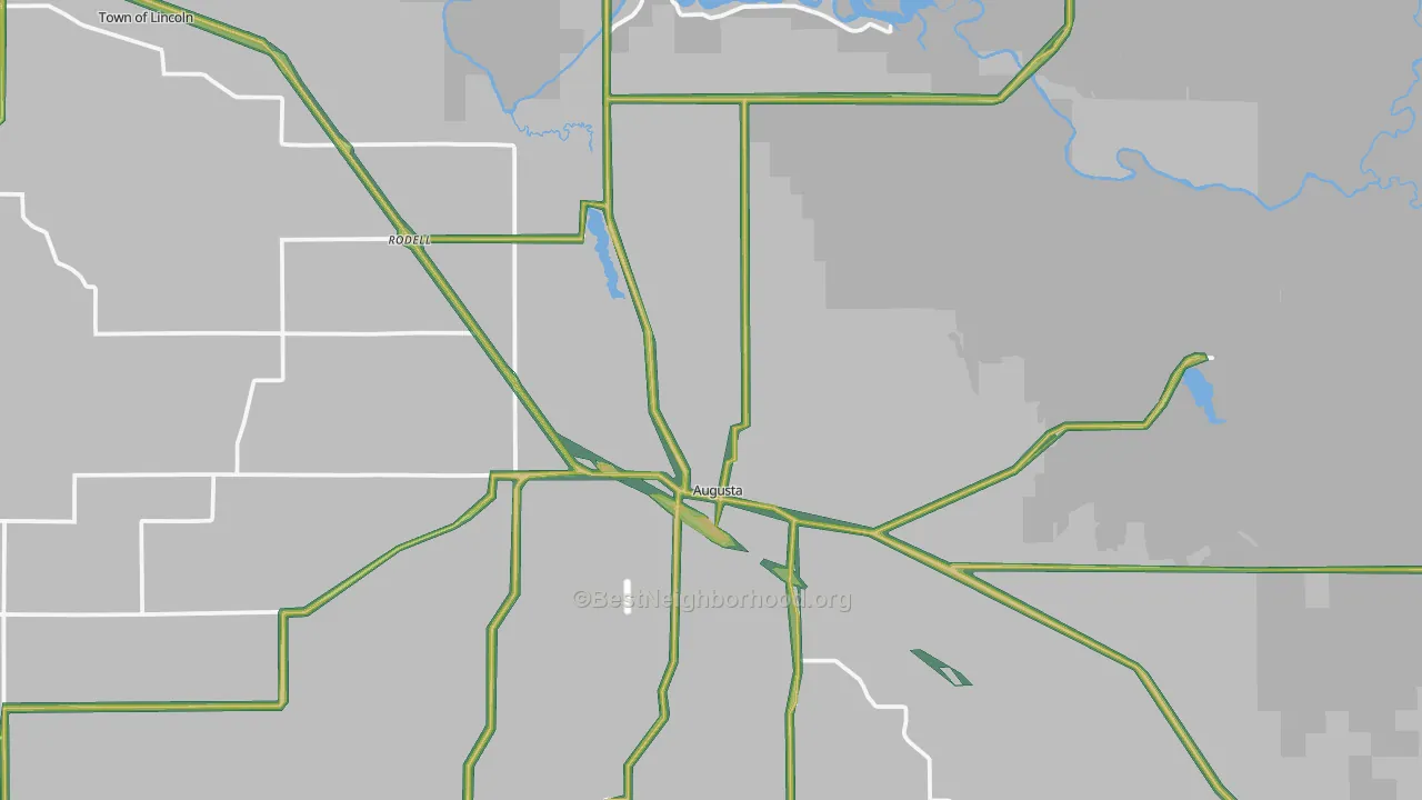 54722, WI Map of Noise Levels in 54722