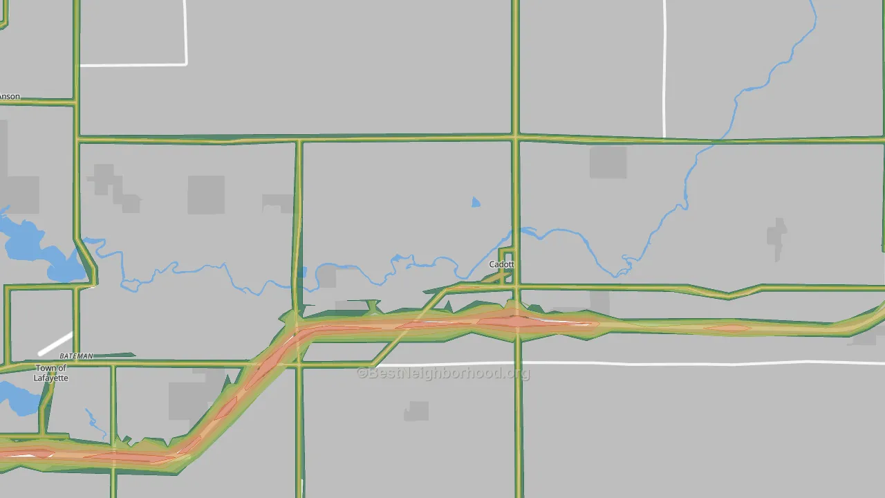 54727, WI Map of Noise Levels in 54727