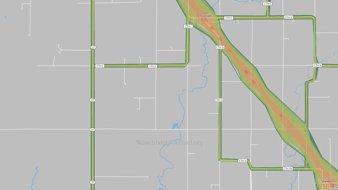 54731, WI Map of Noise Levels in 54731