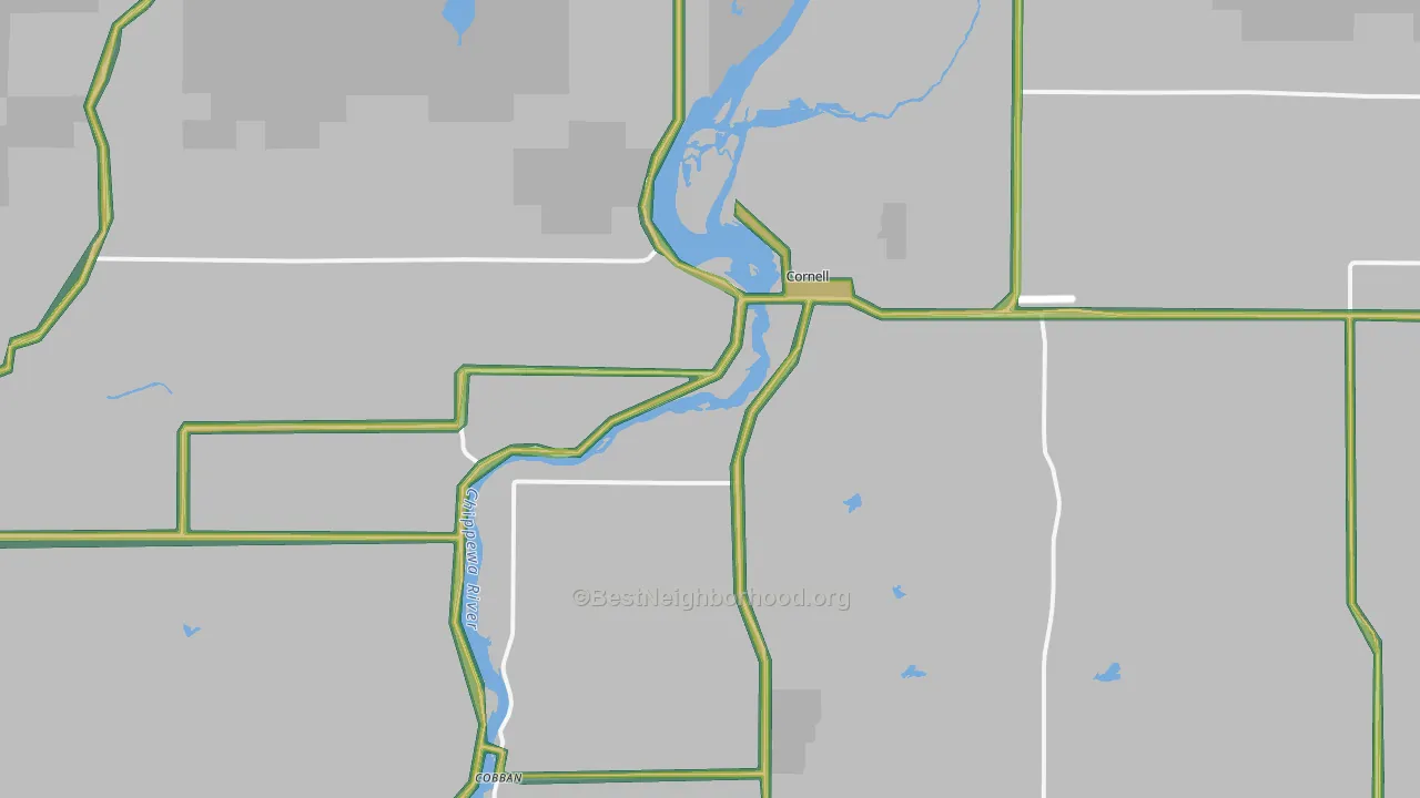 54732, WI Map of Noise Levels in 54732