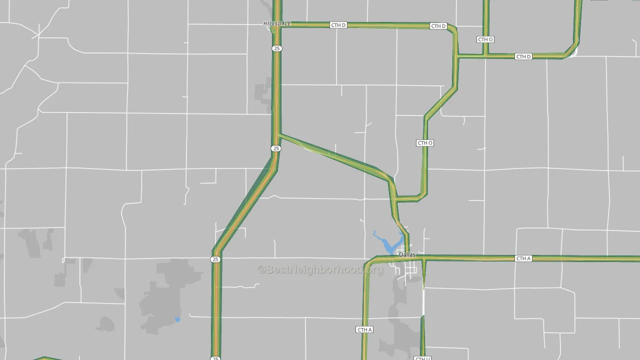 54733, WI Map of Noise Levels in 54733