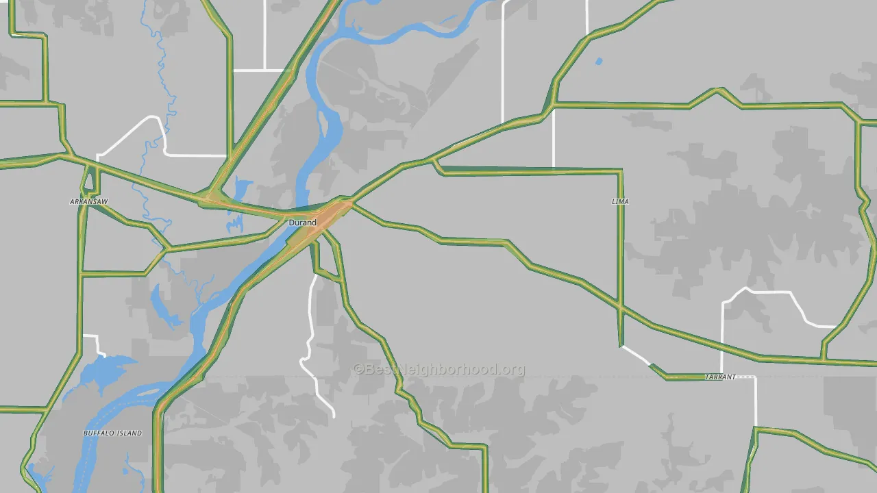 54736, WI Map of Noise Levels in 54736
