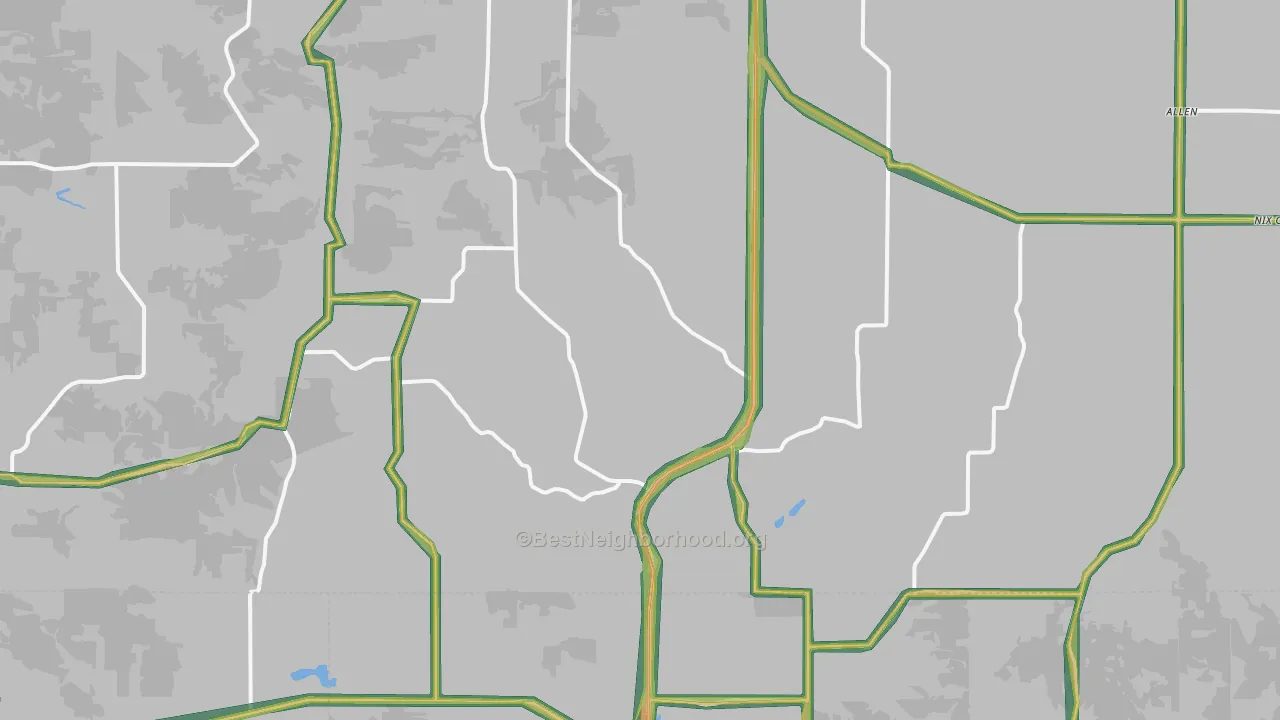 54738, WI Map of Noise Levels in 54738