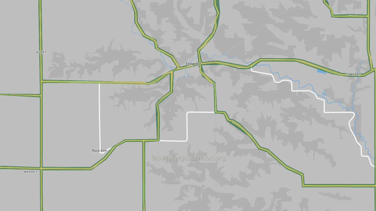 54740, WI Map of Noise Levels in 54740