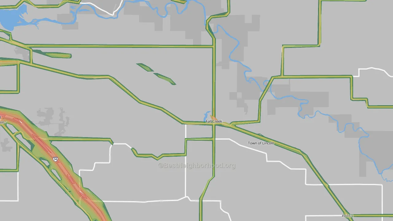 54742, WI Map of Noise Levels in 54742