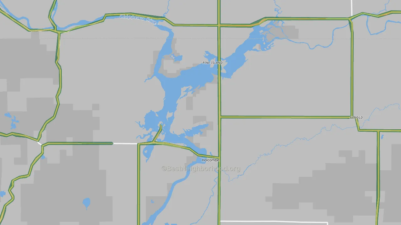 54745, WI Map of Noise Levels in 54745
