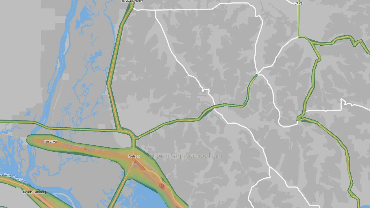 54756, WI Map of Noise Levels in 54756