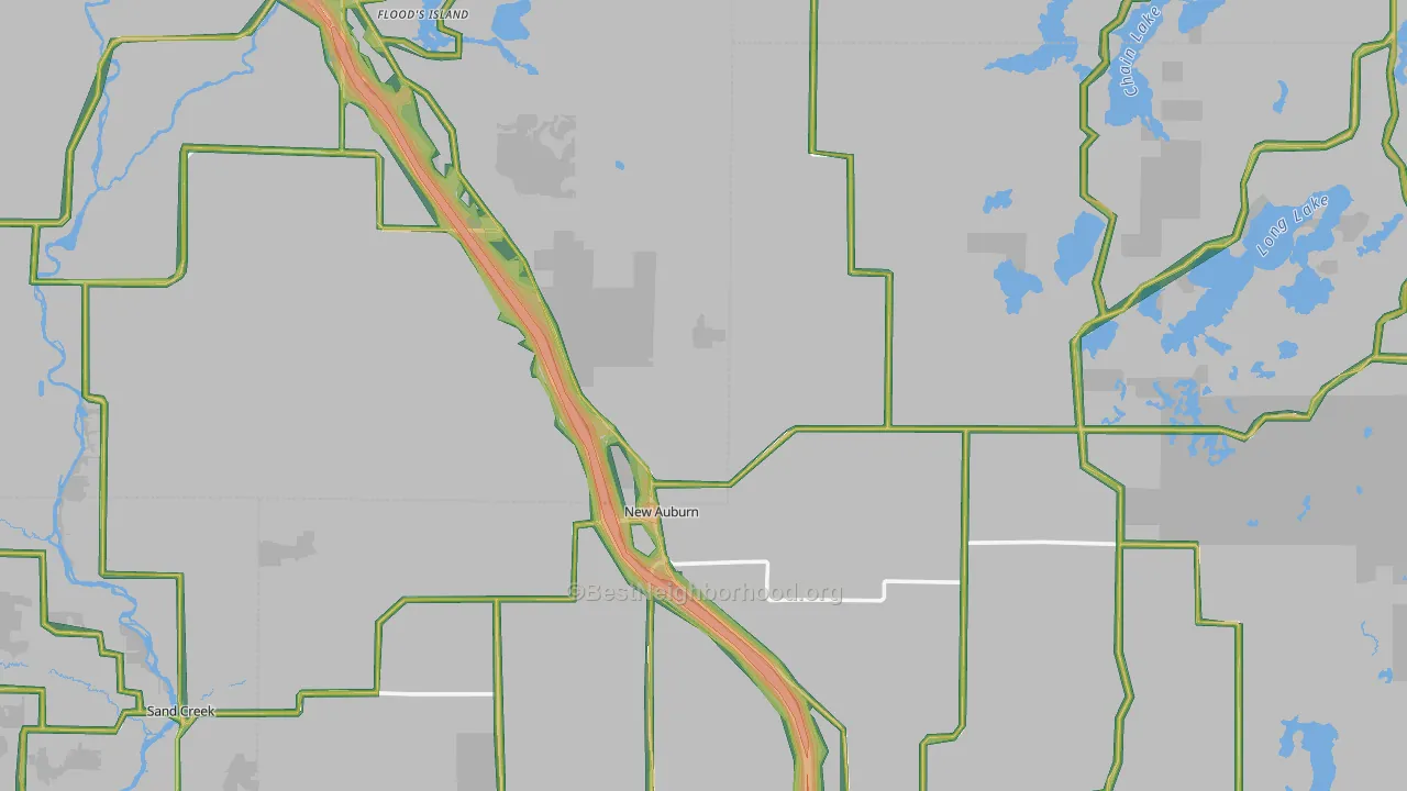 54757, WI Map of Noise Levels in 54757