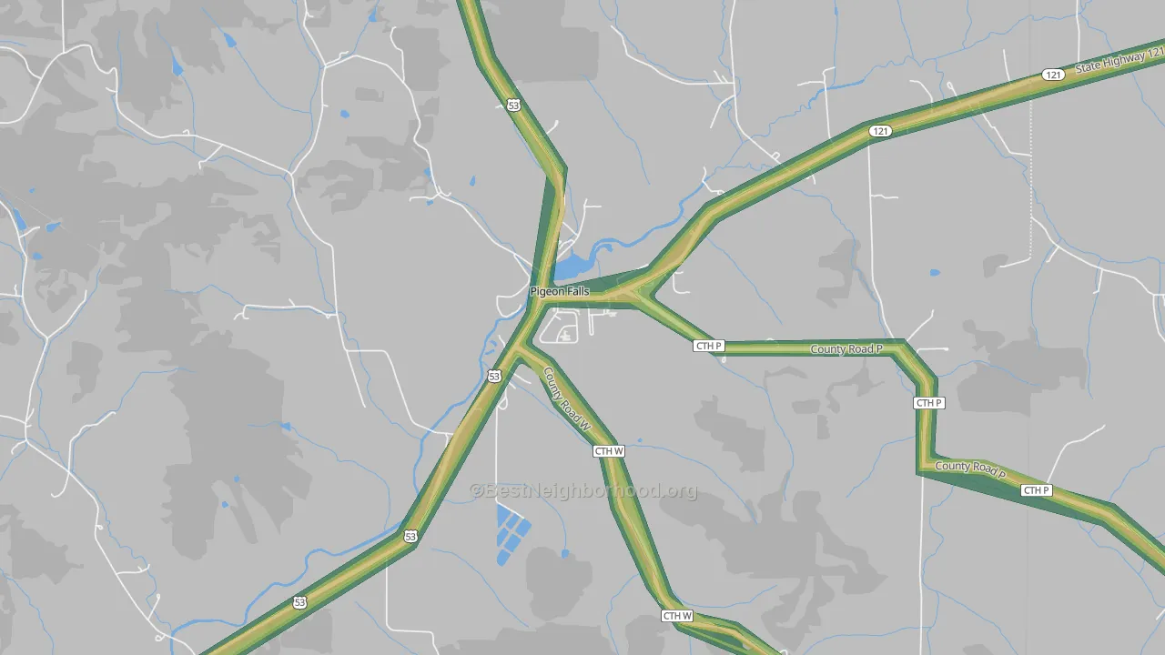 54760, WI Map of Noise Levels in 54760