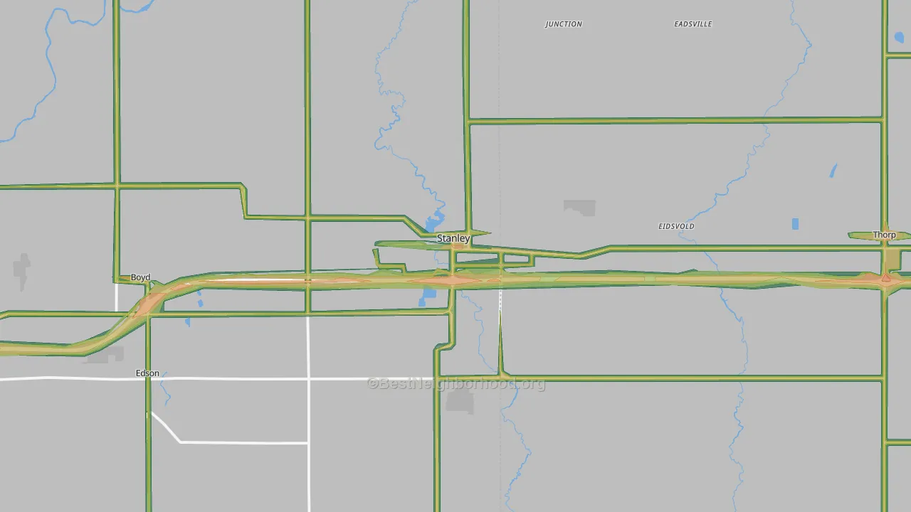 54768, WI Map of Noise Levels in 54768
