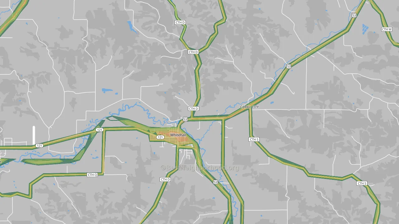 54773, WI Map of Noise Levels in 54773
