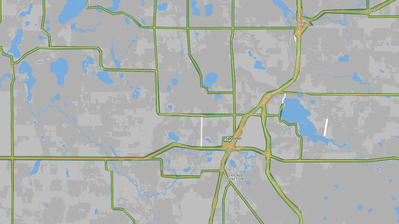 54801, WI Map of Noise Levels in 54801