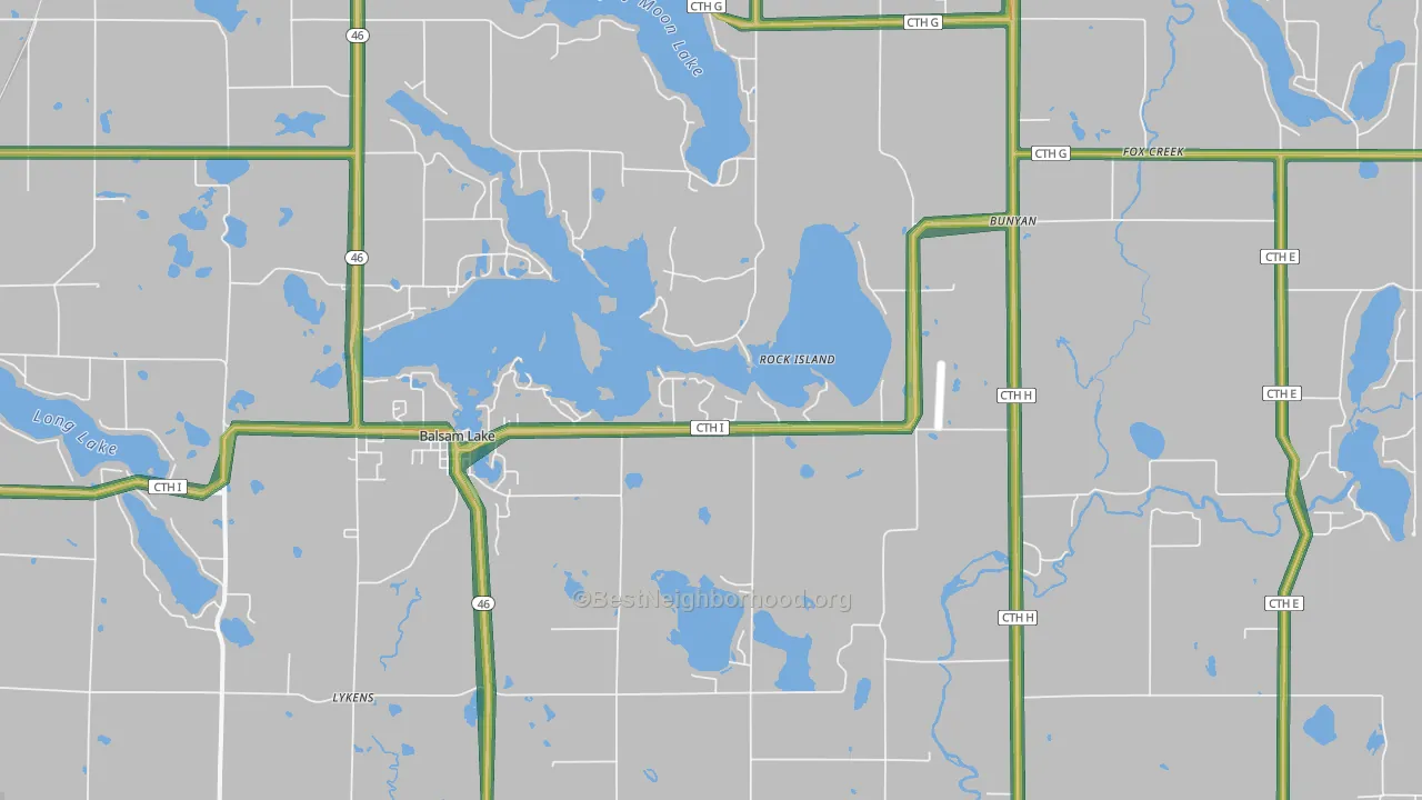 54810, WI Map of Noise Levels in 54810