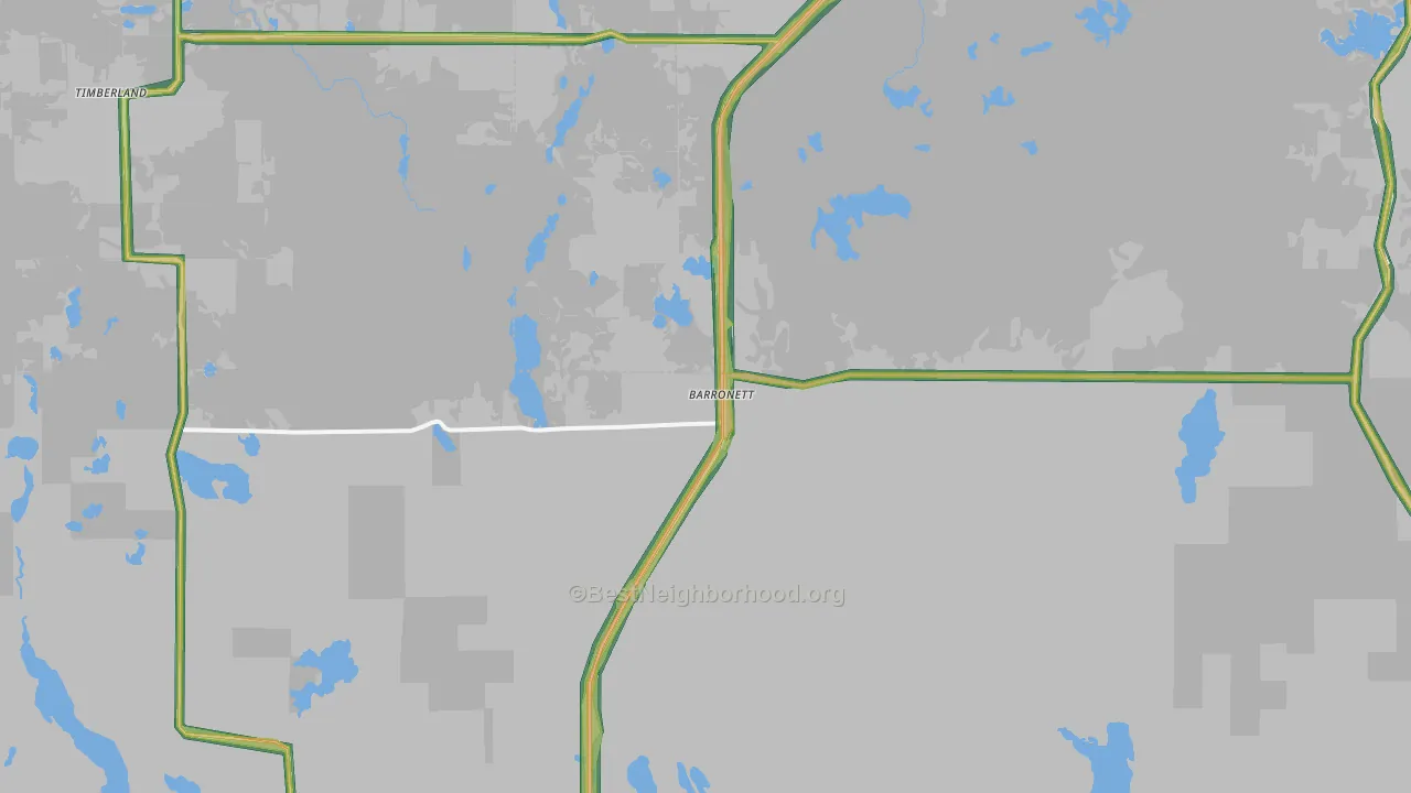 54813, WI Map of Noise Levels in 54813