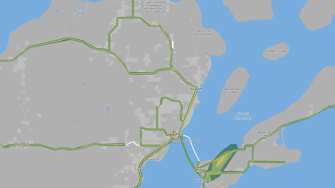 54814, WI Map of Noise Levels in 54814