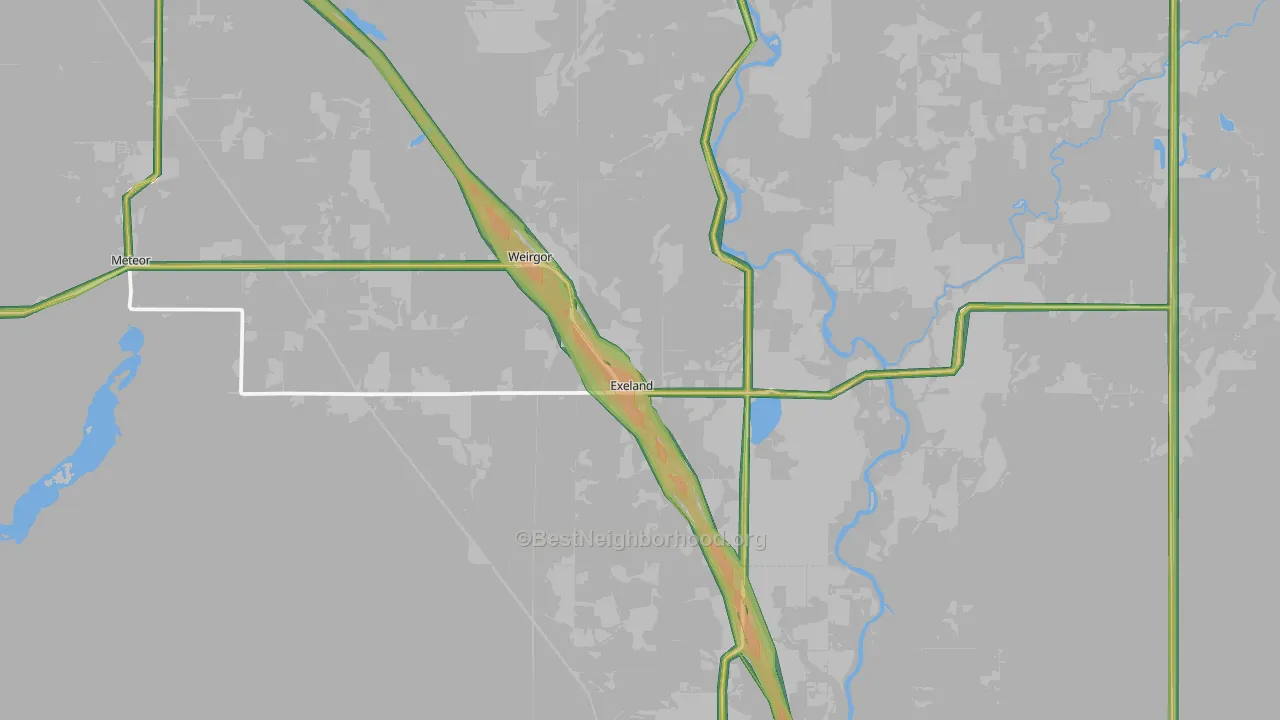 54835, WI Map of Noise Levels in 54835