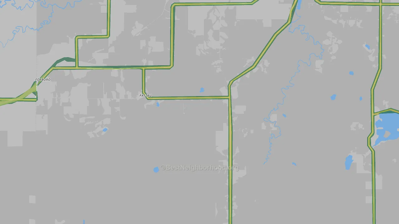 54836, WI Map of Noise Levels in 54836
