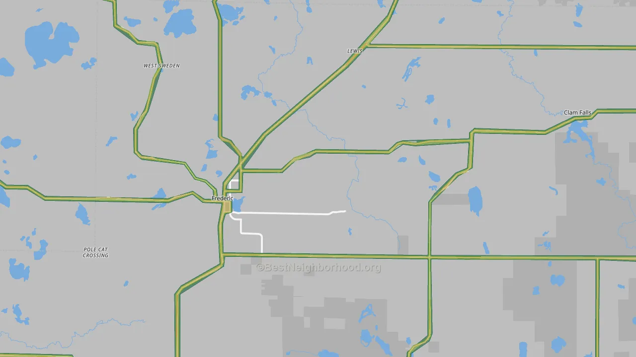 54837, WI Map of Noise Levels in 54837