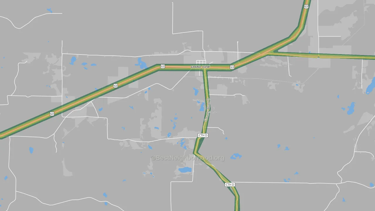 54839, WI Map of Noise Levels in 54839