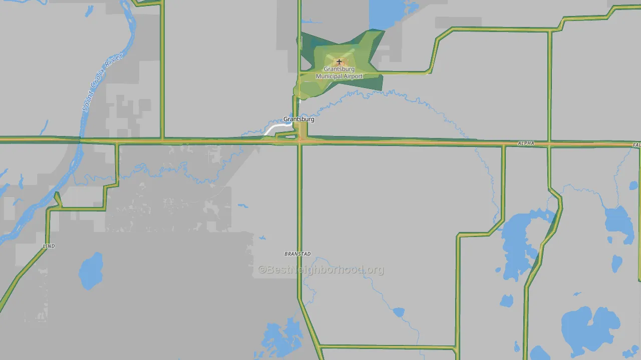 54840, WI Map of Noise Levels in 54840