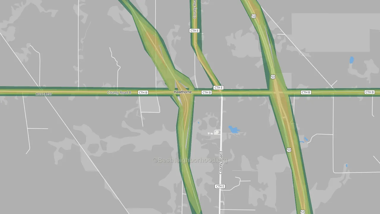 54842, WI Map of Noise Levels in 54842