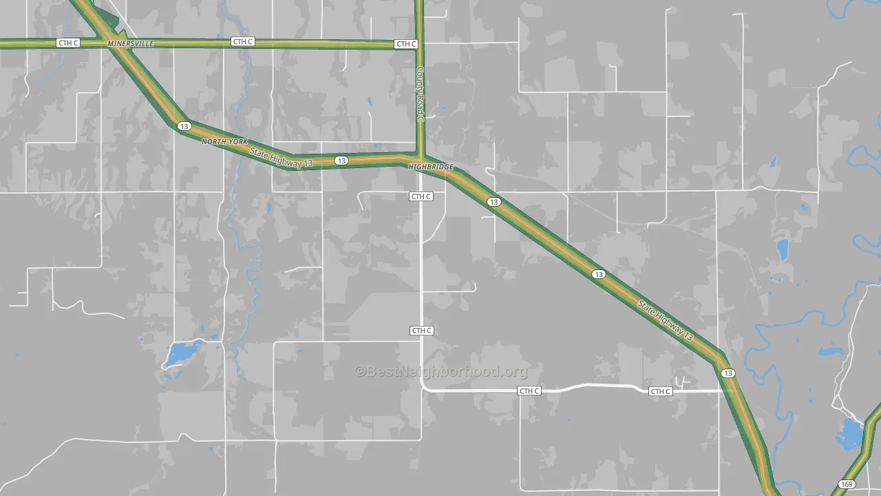 54846, WI Map of Noise Levels in 54846