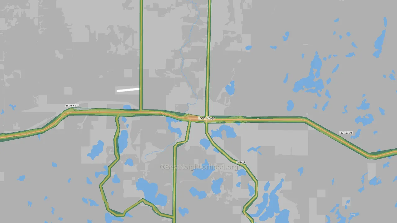 54847, WI Map of Noise Levels in 54847
