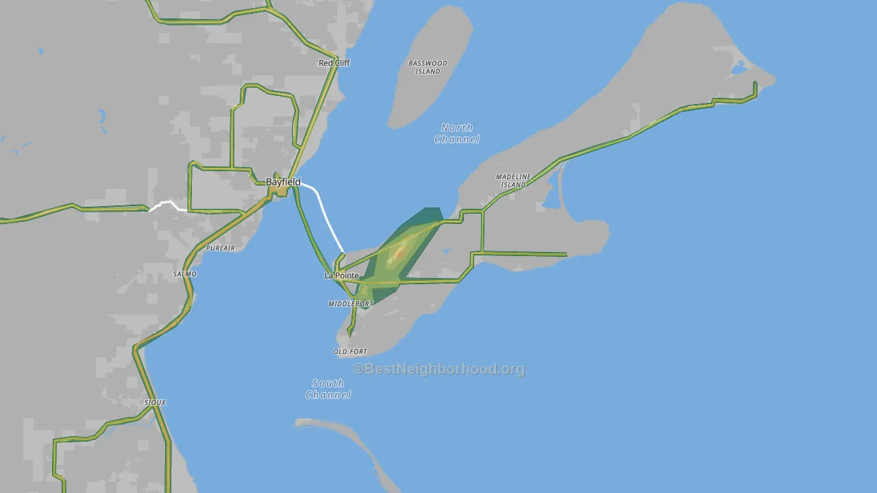54850, WI Map of Noise Levels in 54850