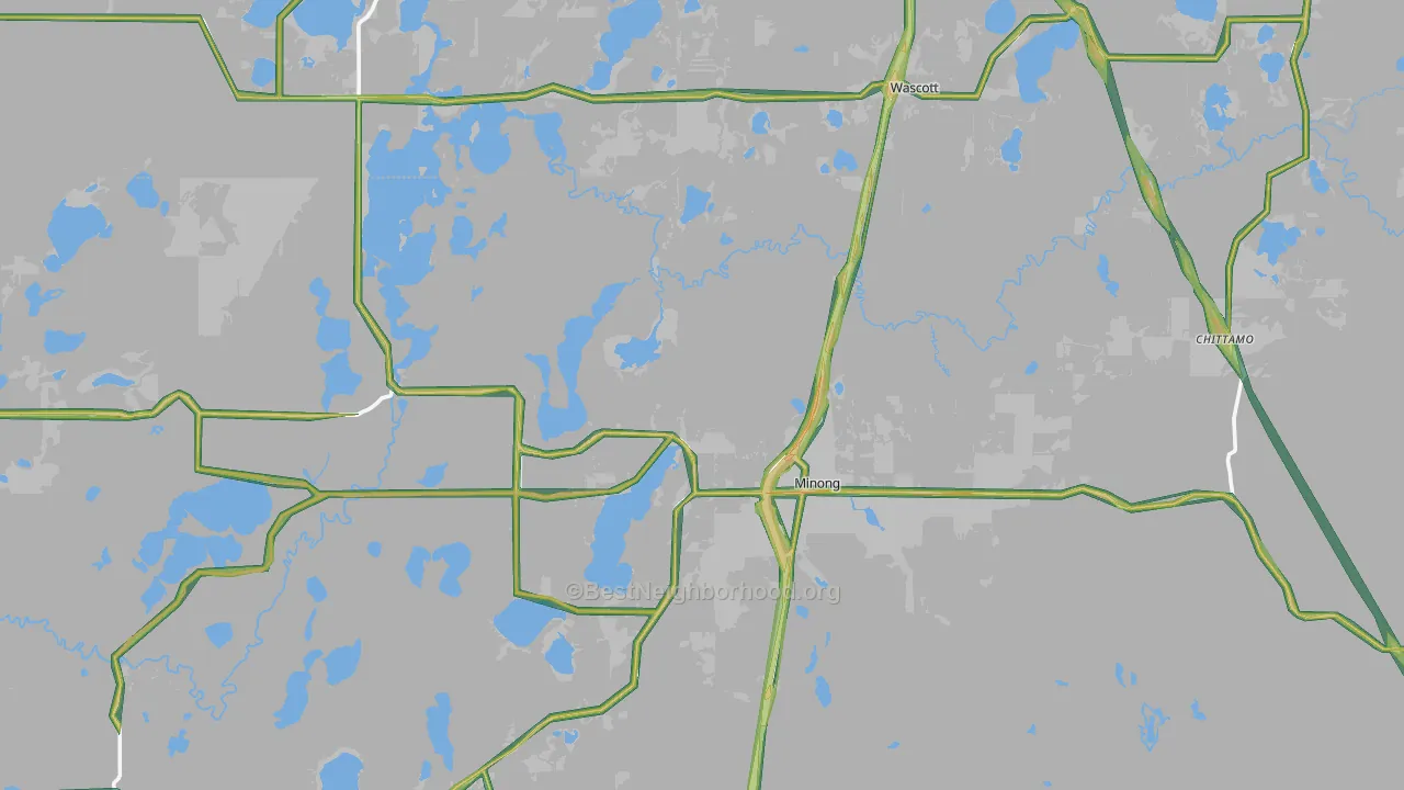 54859, WI Map of Noise Levels in 54859