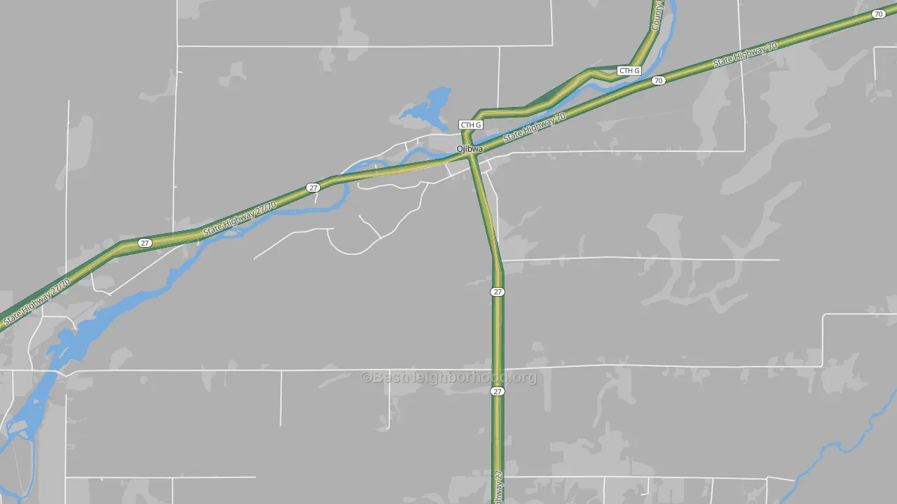 54862, WI Map of Noise Levels in 54862