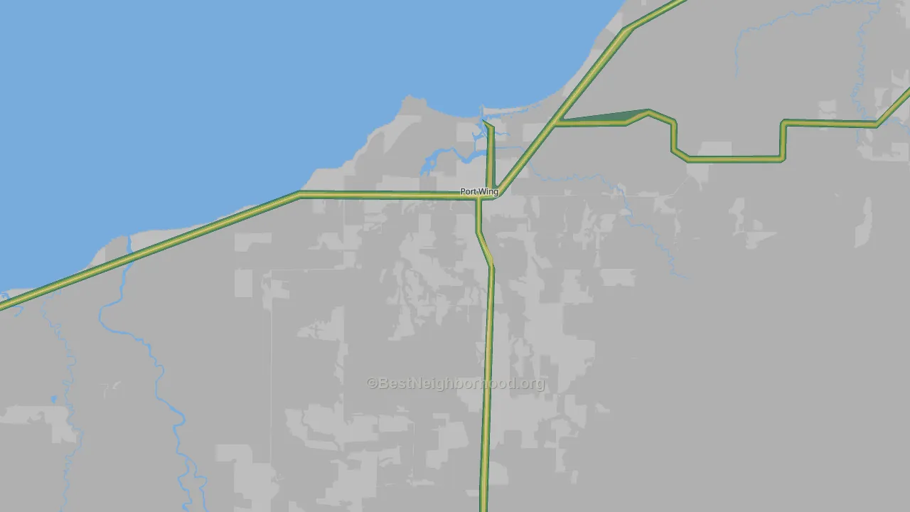 54865, WI Map of Noise Levels in 54865