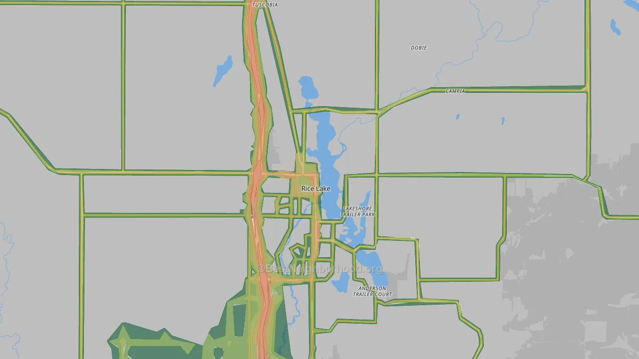 54868, WI Map of Noise Levels in 54868